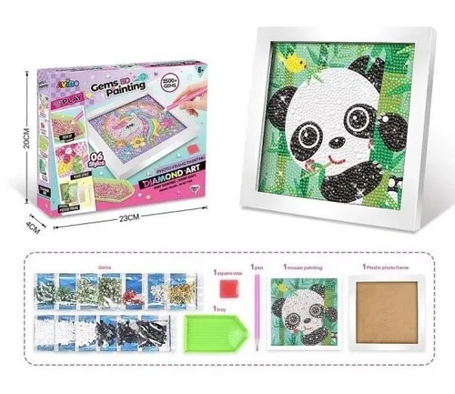 יצירה הדבקת אבנים דב פנדה